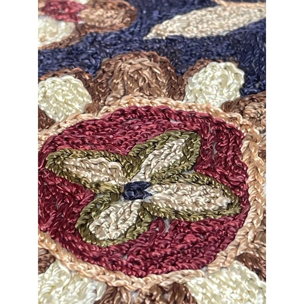 Handmade Istanbul Embroidered Pillow Cover Turkish Floral Textile 16x15